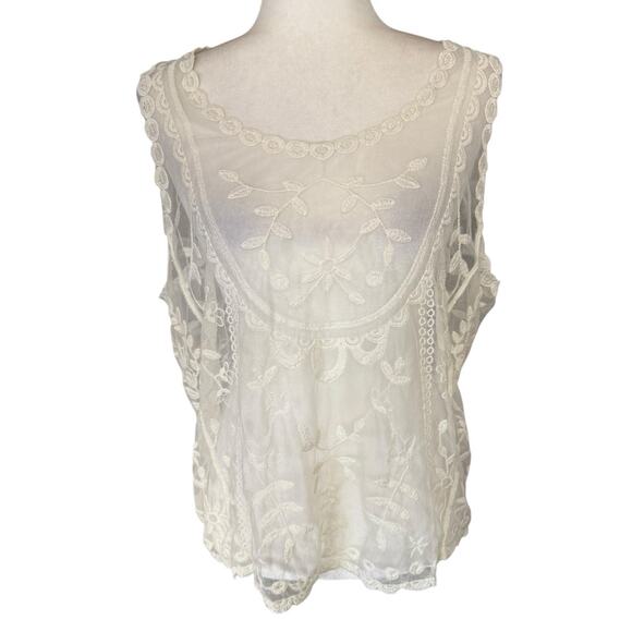 Candies Britney Spears Collection Sheer Tank Top Floral Lightfairy Angel XL - Picture 1 of 8